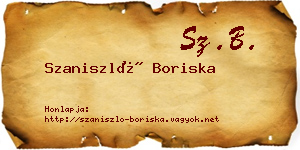 Szaniszló Boriska névjegykártya